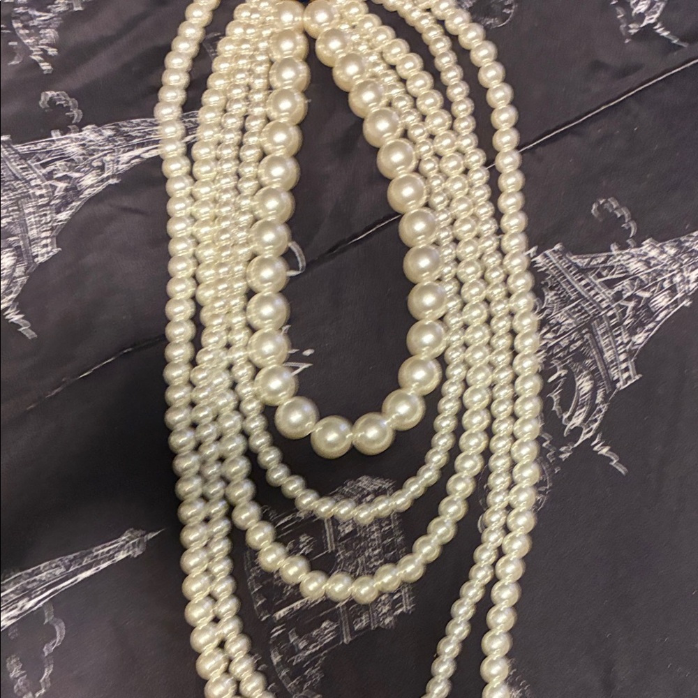 Classic Ivory Pearl Multi-Strand Necklace